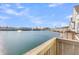 View of the water with buildings, viewed from a wooden deck at 4913 Lake Palmetto Ln, North Charleston, SC 29418