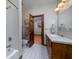 Bathroom featuring a vanity and shower-tub combo at 5367 Boone Run, Hollywood, SC 29449