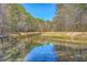 Stunning waterfront property with calm lake reflecting blue sky and trees at 628 Alwyn Blvd, Summerville, SC 29485