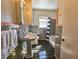 Updated bathroom featuring stylish black tile floors and a shower-tub combo at 8524 Cane Branch Rd, Ruffin, SC 29475