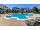 Large community pool area featuring a unique star shape, with ample seating and lounge chairs at 1012 Rosewood Ln, Mount Pleasant, SC 29464