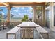Charming patio area with ample seating around a wooden table, overlooking serene water views at 108 Salthouse Ln, Kiawah Island, SC 29455