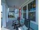 Inviting porch with rocking chairs, decorative accents, and bright siding, offering a relaxing outdoor space at 1081 Magnolia Warbler Way, Ravenel, SC 29470