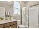 Modern bathroom featuring a single vanity and shower with glass door at 111 Grange Cir, Summerville, SC 29486