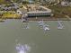 Aerial view of the waterfront condo and marina, highlighting the coastal location at 116 Bay Creek Villa, Edisto Beach, SC 29438