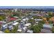 Aerial view of a Charleston neighborhood with historic architecture, churches, and new construction, and Ravenel Bridge background at 15 Corinne St # B, Charleston, SC 29403