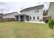 Spacious backyard featuring a large, well-maintained lawn and screened-in porch at 1540 Dawn Mist Way, Charleston, SC 29414