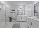 This bathroom has double sinks and a stand up shower at 181 Ashworth Dr, Summerville, SC 29486