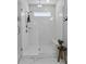 This is a white tiled stand up shower at 181 Ashworth Dr, Summerville, SC 29486
