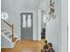 View of the entryway with hardwood floors and stairs at 1844 Hubbell Dr, Mount Pleasant, SC 29466