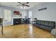 Living room with a fireplace and a view of the dining area at 1844 Hubbell Dr, Mount Pleasant, SC 29466