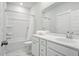 Clean bathroom with a tub and shower combination, white vanity, and modern fixtures at 190 Steepbrook, Summerville, SC 29486