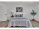 Bright bedroom features modern decor, wood floors, and large windows at 212 Lake Moultrie Dr, Bonneau, SC 29431