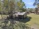 Aerial shot of an outbuilding or workshop on a large lot at 212 Lake Moultrie Dr, Bonneau, SC 29431