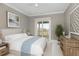 Serene bedroom with neutral tones, featuring a slider door to an outdoor patio at 24 Waterway Island Dr, Isle of Palms, SC 29451