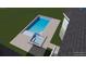 New swimming pool with attached hot tub and concrete tile surround in backyard at 24 Waterway Island Dr, Isle of Palms, SC 29451