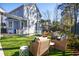 Landscaped backyard with a pool, patio furniture, and green lawn for outdoor enjoyment at 307 Shoals Dr, Mount Pleasant, SC 29464