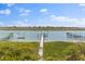 Picturesque dock overlooking tranquil waters with lush greenery in the background under a clear sky at 3121 Marshgate Dr, Johns Island, SC 29455