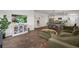 Open-concept space includes a hardwood floor, view to dining area, and modern decor at 315 Black Birch Dr, Summerville, SC 29486