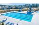 Aerial view of a lap swimming pool with lounge chairs and tables at 315 Black Birch Dr, Summerville, SC 29486