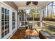 The screened porch provides outdoor living space with tile flooring, fan, and backyard views at 327 Freeland Way, Moncks Corner, SC 29461