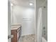 Bathroom with vanity, granite countertop, a shower with shower curtain, and neutral tile flooring at 436 Thoroughbred Dr, Moncks Corner, SC 29461