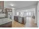 Modern kitchen with stainless steel appliances, granite countertops, and a center island at 436 Thoroughbred Dr, Moncks Corner, SC 29461