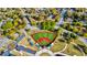 Aerial view of a pristine baseball field, showcasing the well-maintained green and red clay playing surface at 5040 Lancaster St, North Charleston, SC 29405