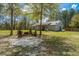 Inviting backyard with a fire pit area and comfortable Adirondack chairs for outdoor relaxation at 508 Horse Trail Rd, Saint George, SC 29477
