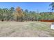 Large backyard bordered with a brown fence and forest offering a private outdoor space at 5525 Alpine Dr, Summerville, SC 29483