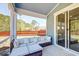 Comfortable outdoor patio featuring plush seating and views of the backyard at 5525 Alpine Dr, Summerville, SC 29483