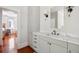 Bathroom with marble countertops, modern fixtures, and access to bedroom at 56 Parkwood Ave, Charleston, SC 29403