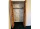 Open closet with bifold doors reveals wallpapered interior at 7819 Bells Hwy, Ruffin, SC 29475