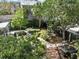 Aerial view of backyard, featuring garden, patio, and tranquil green spaces at 99 Logan St, Charleston, SC 29401