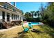 Charming backyard with an inviting pool, cozy seating and a fire pit at 1067 Shipton Ct, Charleston, SC 29414
