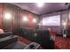 Home theater with tiered seating, large screen, custom lighting, and sound system at 1067 Shipton Ct, Charleston, SC 29414