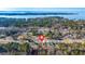 Scenic aerial view showcasing a lush, green neighborhood near the water at 112 Lois Cir, Moncks Corner, SC 29461
