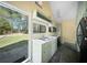 Functional kitchen with stainless steel sink and vintage-style appliances overlooking the backyard at 1212 Pinopolis Rd, Moncks Corner, SC 29461