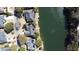 An aerial view showing the backyard of a waterfront house at 1213 Waterfront Dr, Mount Pleasant, SC 29464