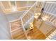 Grand foyer showcasing a staircase, modern chandelier, and hardwood floors at 2072 Middleburg Ln, Mount Pleasant, SC 29464