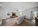 Cozy living room features hardwood floors, a ceiling fan, and large windows at 225 Sedona Dr, Summerville, SC 29486