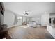 Spacious living room with hardwood floors, natural light and a ceiling fan at 225 Sedona Dr, Summerville, SC 29486