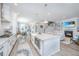 Spacious kitchen with an island, modern appliances, and an open view to the living room at 2322 Dorado Ct, Johns Island, SC 29455