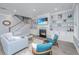 Comfortable living room with a fireplace, built-in shelves, and staircase access at 2322 Dorado Ct, Johns Island, SC 29455