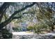 Street view of elegant homes with American flags, lush foliage and mature trees with Spanish moss at 3005 Ocean Winds Dr, Seabrook Island, SC 29455