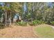 A serene landscape with a walkway leading to a home, complemented by lush greenery and mature trees at 3020 Plumier Pl, Charleston, SC 29414