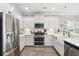 Well-equipped kitchen featuring stainless steel appliances, white cabinetry, and a functional layout at 3020 Plumier Pl, Charleston, SC 29414