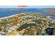 Expansive aerial view of the home and surrounding area, displaying its proximity to the water and other community features at 3419 Myrtle St, Edisto Island, SC 29438