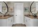 Stylish bathroom featuring double vanity with granite countertops and modern fixtures at 345 Turnstone St, Mount Pleasant, SC 29464