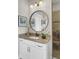 Well-lit bathroom vanity featuring granite countertops and modern framed mirror at 345 Turnstone St, Mount Pleasant, SC 29464